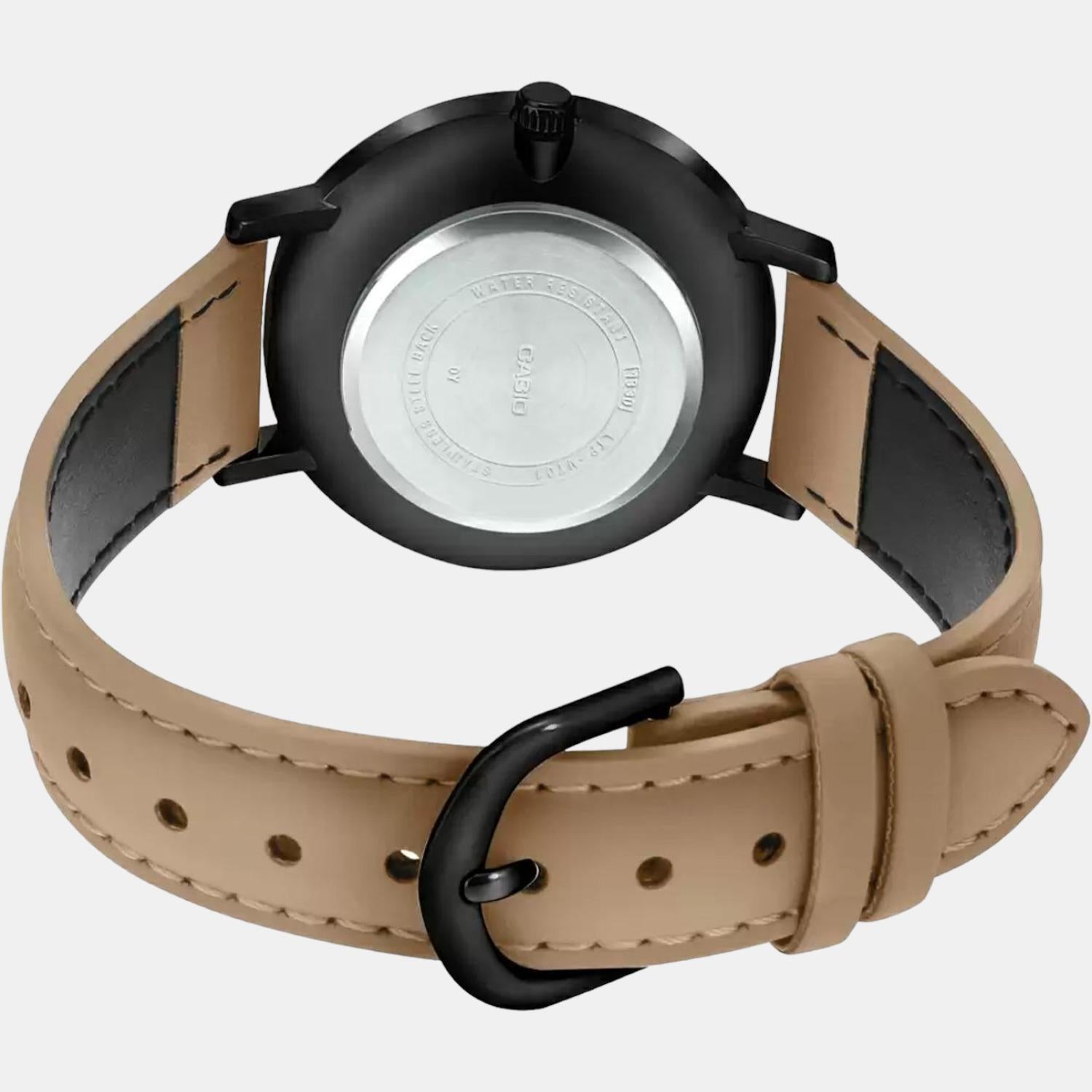 Enticer Men Quartz Black Dial Analog Leather Watch A1976