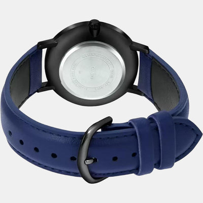 Enticer Men Quartz Blue Dial Analog Leather Watch A1977