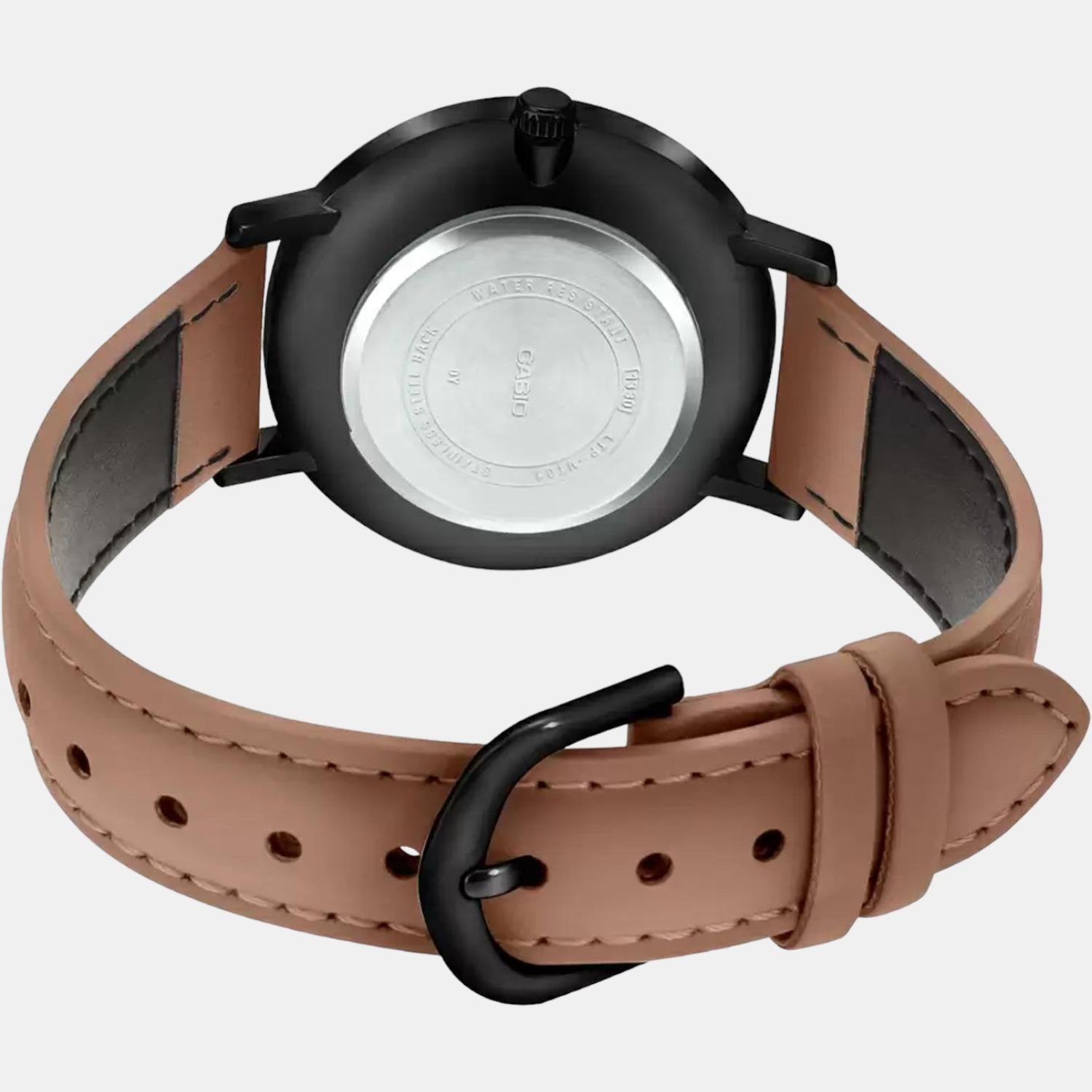Enticer Men Quartz Black Dial Analog Leather Watch A1978
