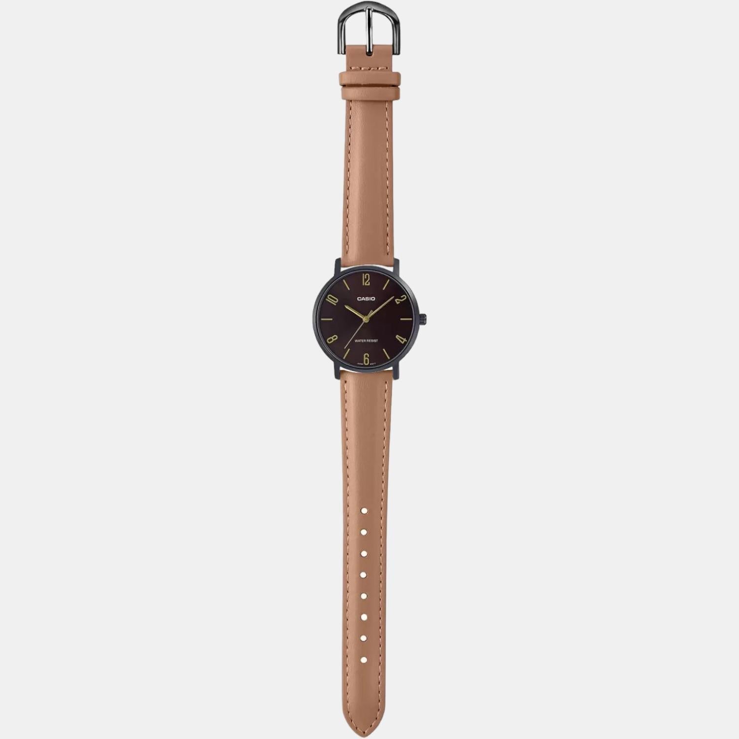 Enticer Men Quartz Black Dial Analog Leather Watch A1978