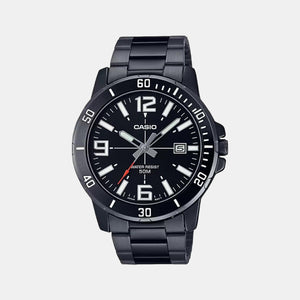 Enticer Men Quartz Black Dial Analog Stainless Steel Watch A1979