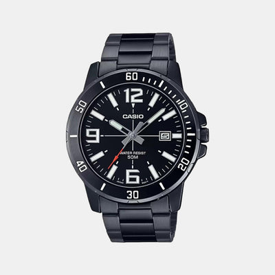 Enticer Men Quartz Black Dial Analog Stainless Steel Watch A1979