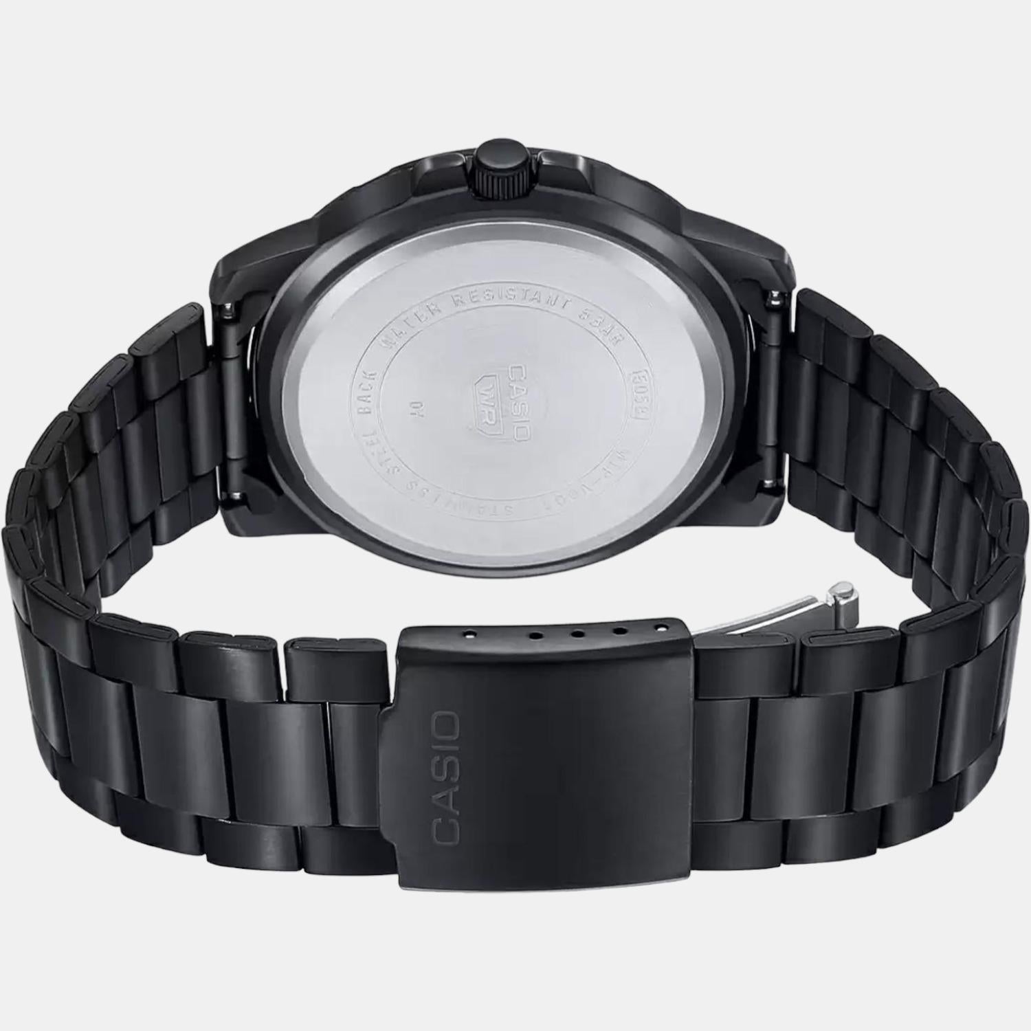 Enticer Men Quartz Black Dial Analog Stainless Steel Watch A1979
