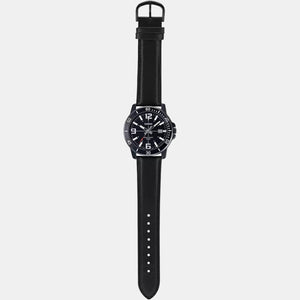 Enticer Men Quartz Black Dial Analog Leather Watch A1981