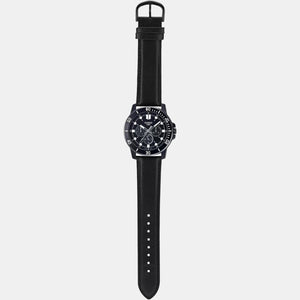 Enticer Men Quartz Black Dial Chronograph Leather Watch A1986