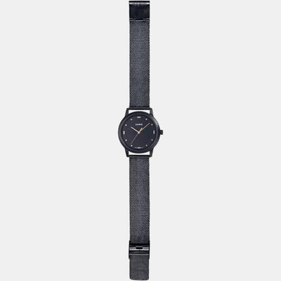 Enticer Men Quartz Black Dial Analog Stainless Steel Watch A1990