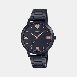 Enticer Women Quartz Black Dial Analog Stainless Steel Watch A1992