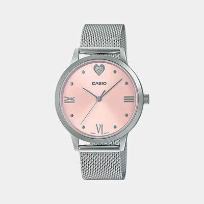 Enticer Women Quartz Pink Dial Analog Stainless Steel Watch A1993