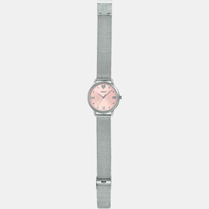 Enticer Women Quartz Pink Dial Analog Stainless Steel Watch A1993
