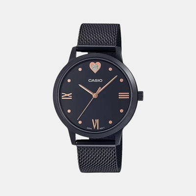 Enticer Women Quartz Black Dial Analog Stainless Steel Watch A1994