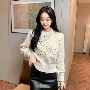 Adele Statement Woolen Sweater with Sequin Detail