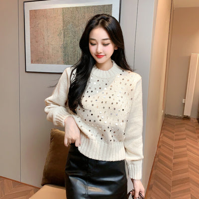 Adele Statement Woolen Sweater with Sequin Detail
