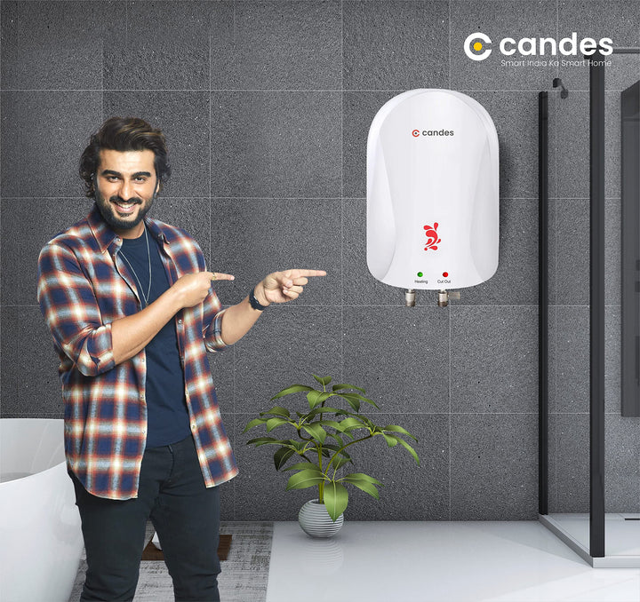 Candes Geyser 3 Litre | 2 Years Warranty | Water Heater For Home, Water Heater, Instant Geyser, Instant Water Heater, Water Geyser, Heater For Water Heating, Electric Geyser, ‎3000 W - Fiesta (White)