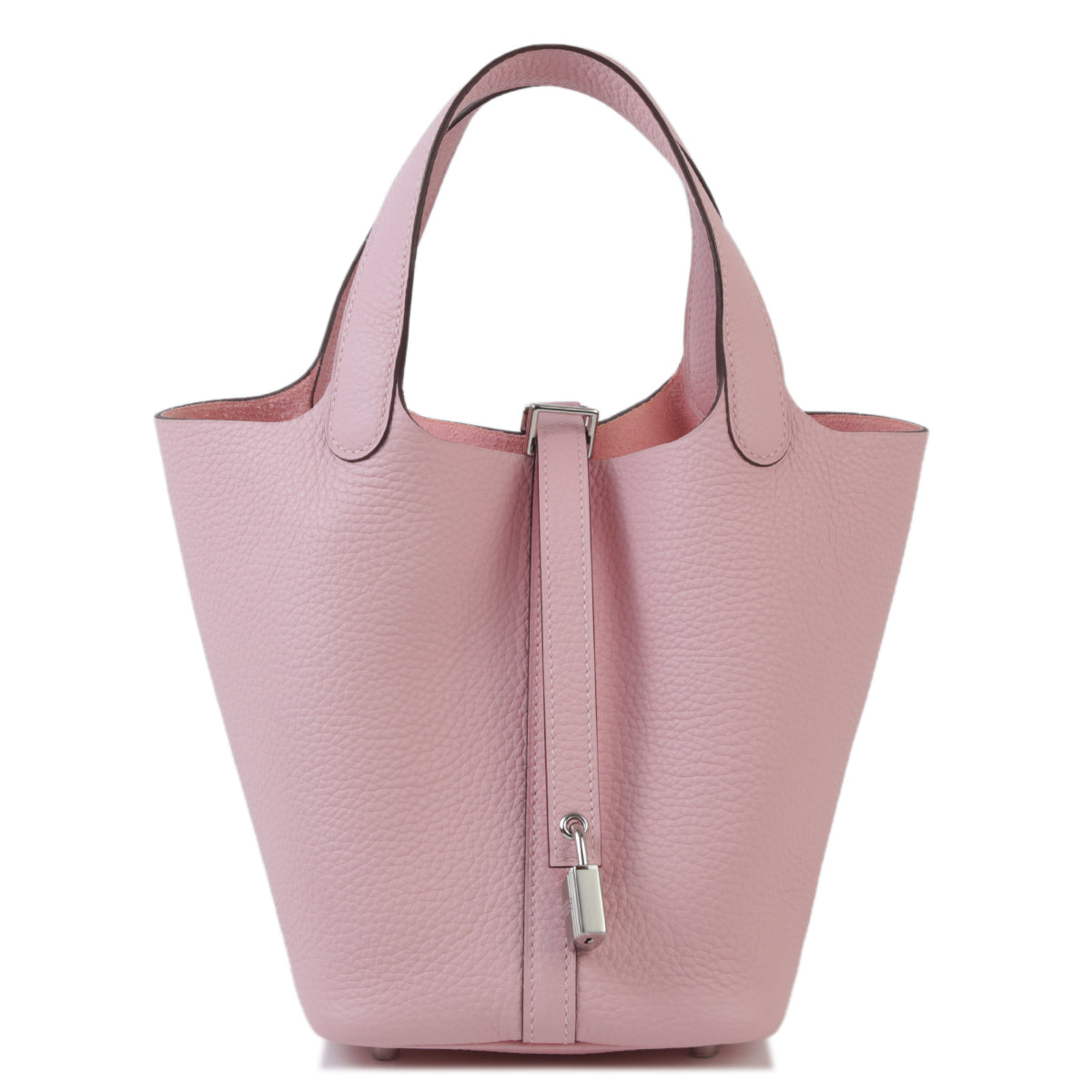 HERMÈS Picotin 18 Lock PM Rose Sakura Clemence Palladium hardware