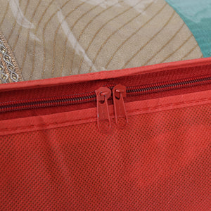 Kuber Industries Transparent Underbed Storage Cover/Lehenga Cover/Saree Cover/Gown Cover/Salwar Suit Cover For Women-Pack of 12 (Red)
