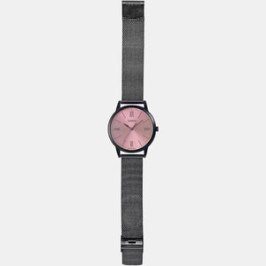 Enticer Men Quartz Pink Dial Analog Stainless Steel Watch A2005