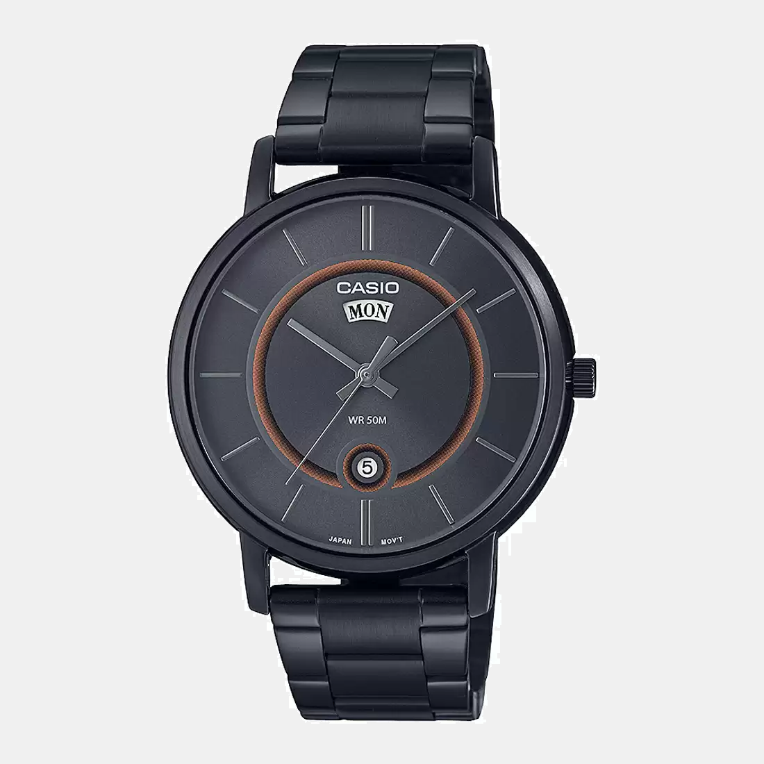 Enticer Men Quartz Black Dial Analog Stainless Steel Watch A2042