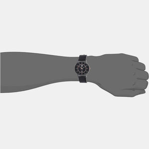 Enticer Men Quartz Black Dial Analog Leather Watch A2043