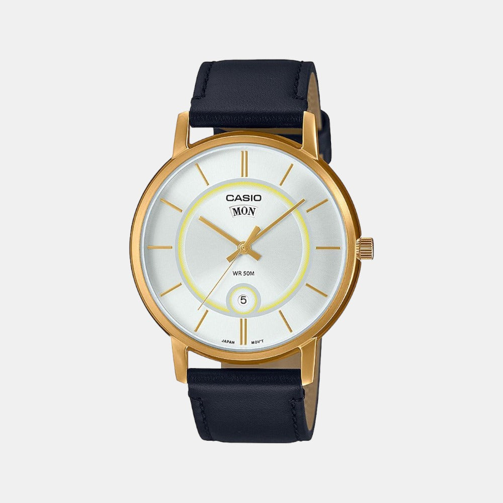 Enticer Men Quartz White Dial Analog Leather Watch A2044