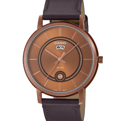 Casio Enticer MTP-B120 series Brown Dial Men 41mm A2045 MTP-B120RL-5AV