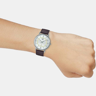 Enticer Men Quartz White Dial Analog Leather Watch A2046