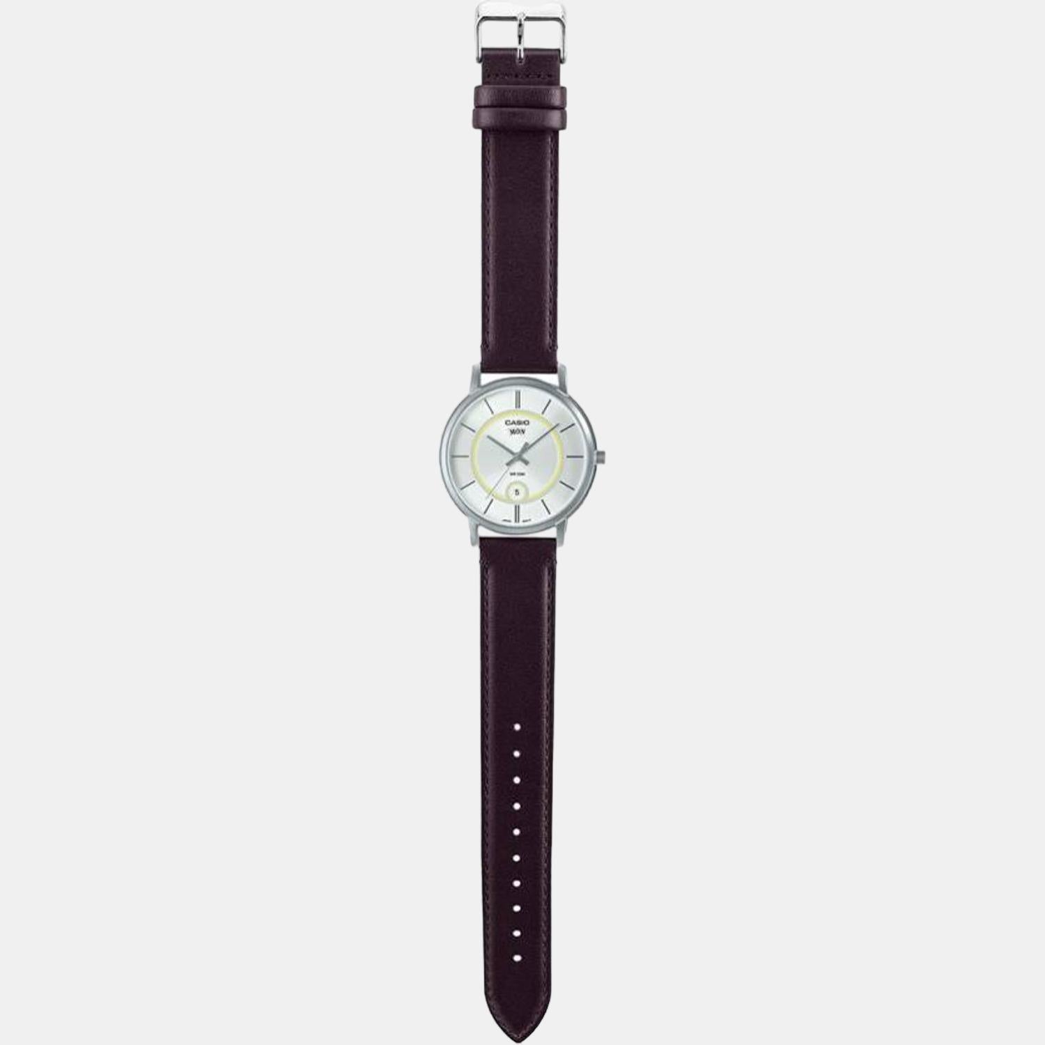 Enticer Men Quartz White Dial Analog Leather Watch A2046