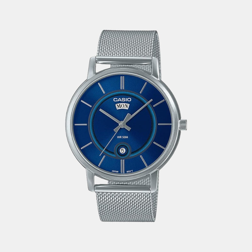 Enticer Men Quartz Blue Dial Analog Stainless Steel Watch A2049