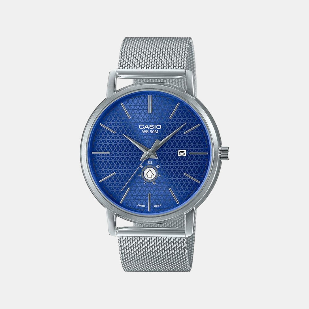 Enticer Men Quartz Blue Dial Analog Stainless Steel Watch A2058