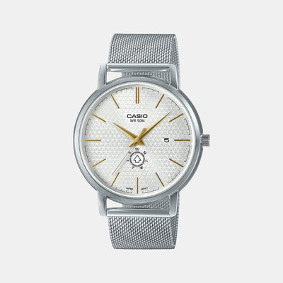 Enticer Men Quartz Silver Dial Analog Stainless Steel Watch A2059