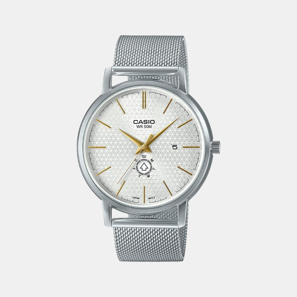 Enticer Men Quartz Silver Dial Analog Stainless Steel Watch A2059
