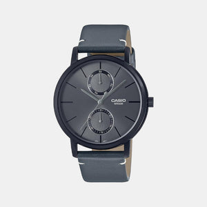 Enticer Men Quartz Black Dial Multi-Function Leather Watch A2061