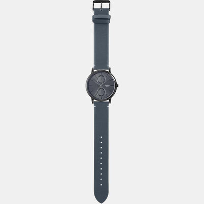 Enticer Men Quartz Black Dial Multi-Function Leather Watch A2061