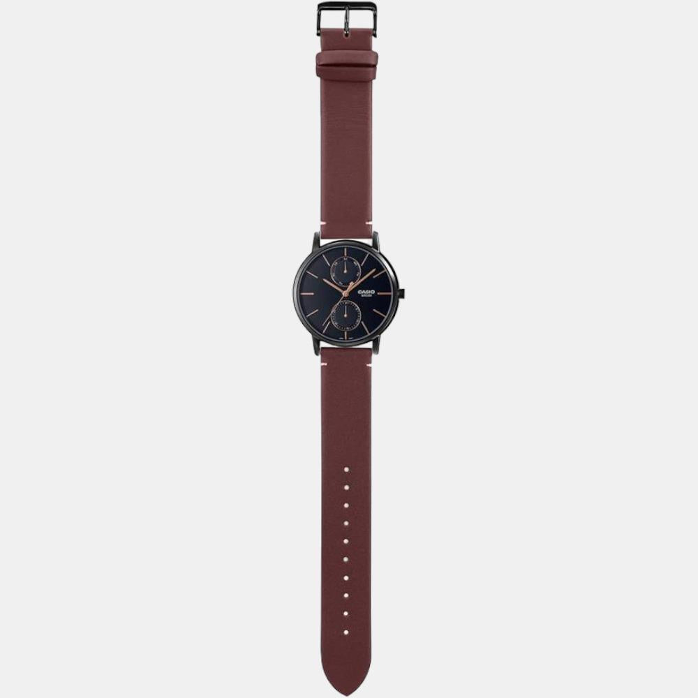 Enticer Men Quartz Black Dial Chronograph Leather Watch A2062