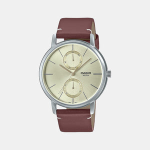 Enticer Men Quartz Off White Dial Chronograph Leather Watch A2063