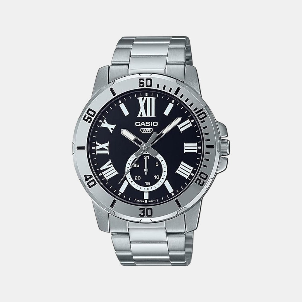Enticer Men Quartz Black Dial Chronograph Stainless Steel Watch A2067