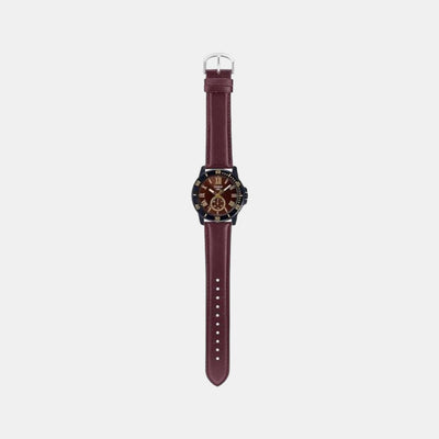 Enticer Men Quartz Brown Dial Chronograph Leather Watch A2071