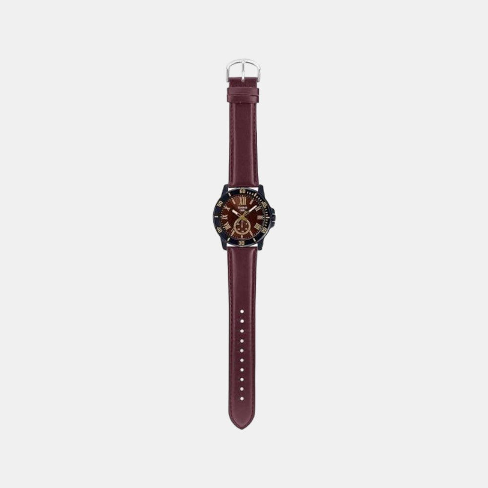 Enticer Men Quartz Brown Dial Chronograph Leather Watch A2071