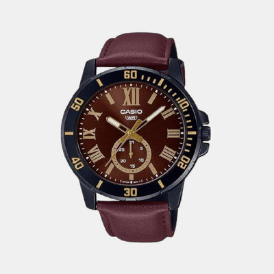 Enticer Men Quartz Brown Dial Chronograph Leather Watch A2071