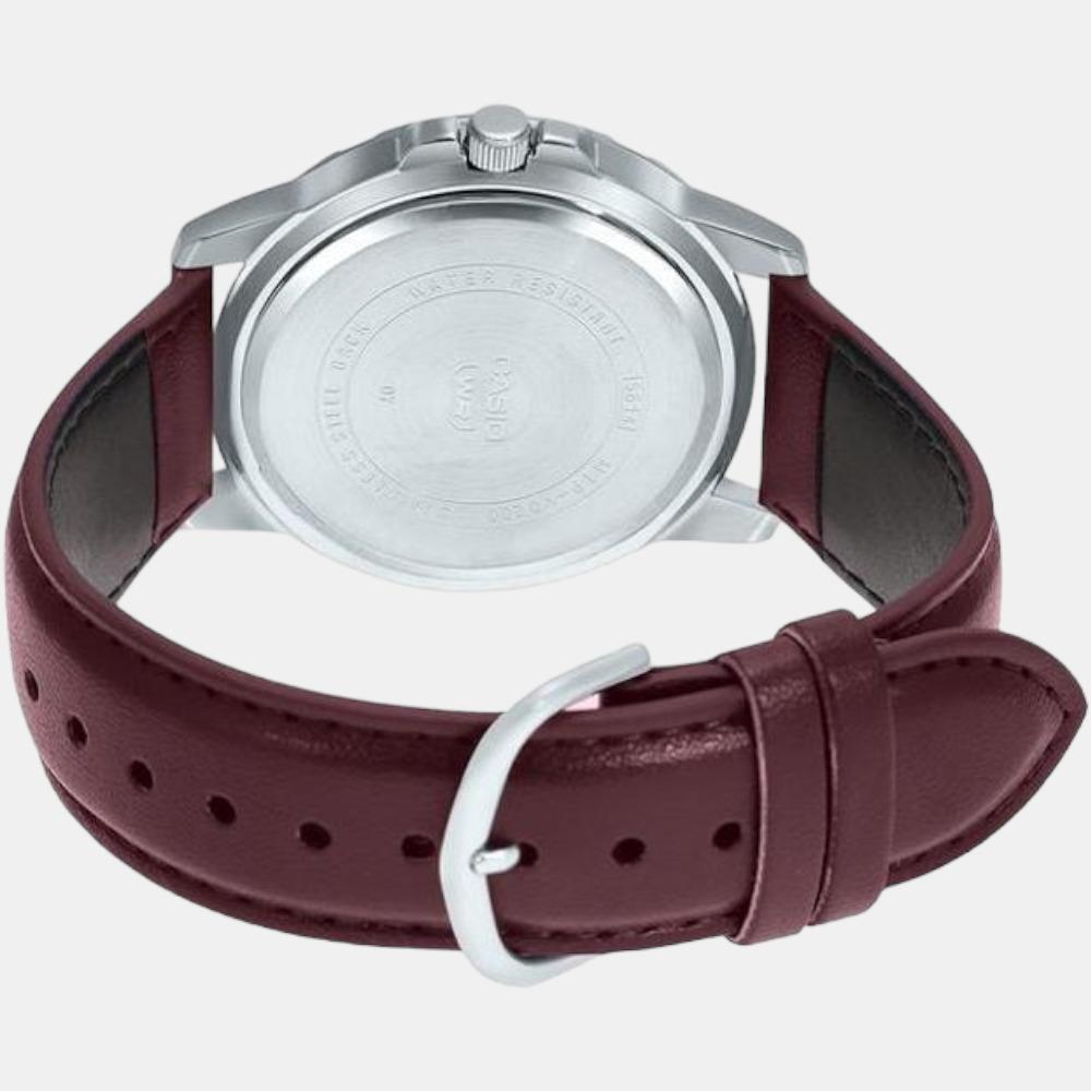 Enticer Men Quartz Brown Dial Chronograph Leather Watch A2071