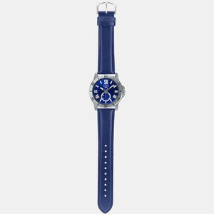 Enticer Men Quartz Blue Dial Chronograph Leather Watch A2073