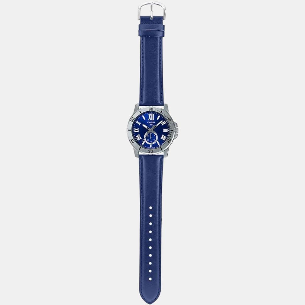 Enticer Men Quartz Blue Dial Chronograph Leather Watch A2073