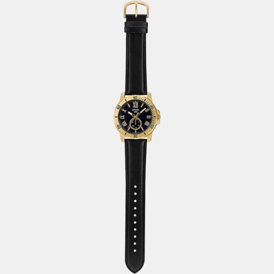 Enticer Men Quartz Black Dial Chronograph Leather Watch A2074