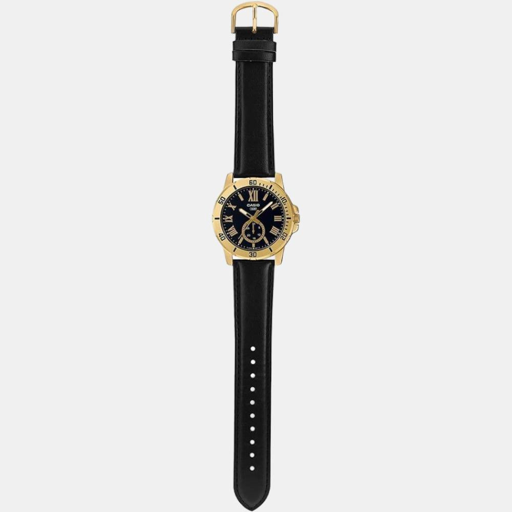 Enticer Men Quartz Black Dial Chronograph Leather Watch A2074