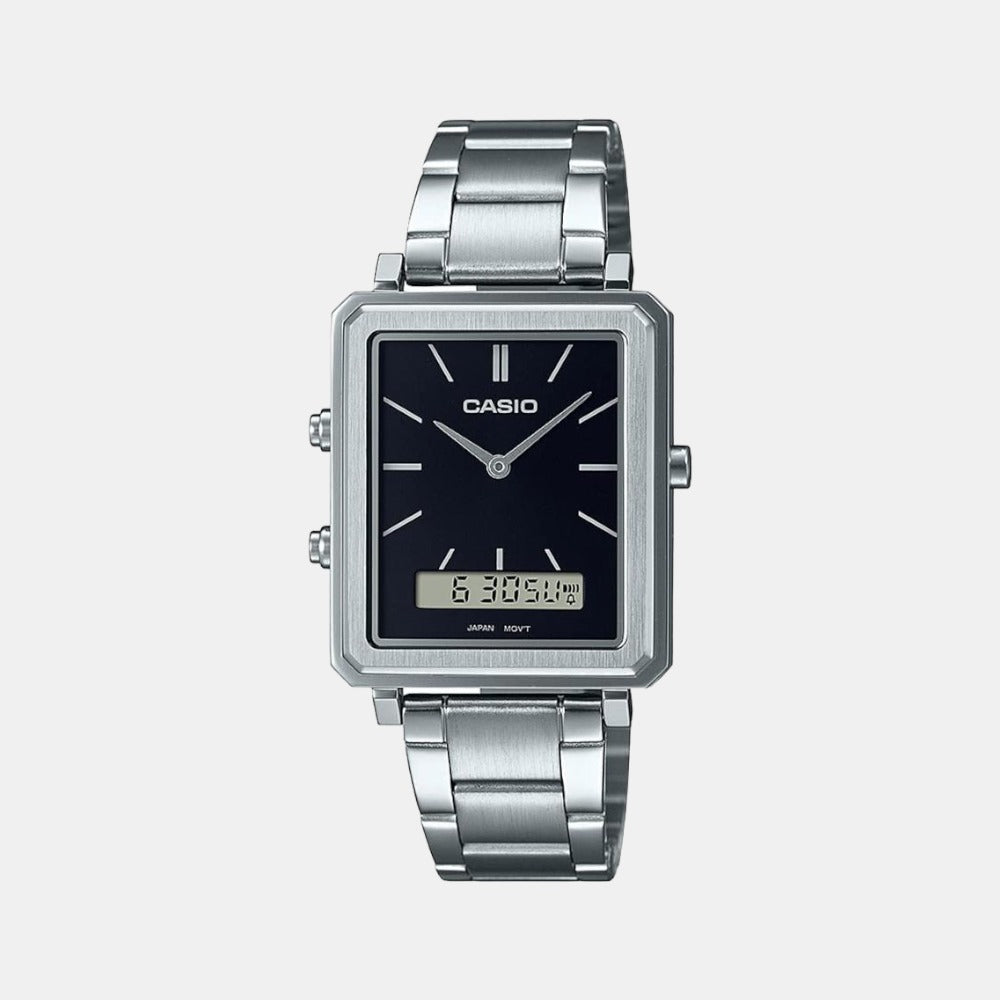 Enticer Men Quartz Black Dial Analog Stainless Steel Watch A2083