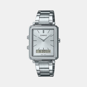 Enticer Men Quartz Silver Dial Analog Stainless Steel Watch A2084