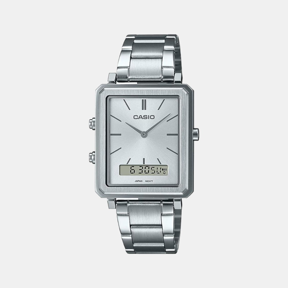 Enticer Men Quartz Silver Dial Analog Stainless Steel Watch A2084