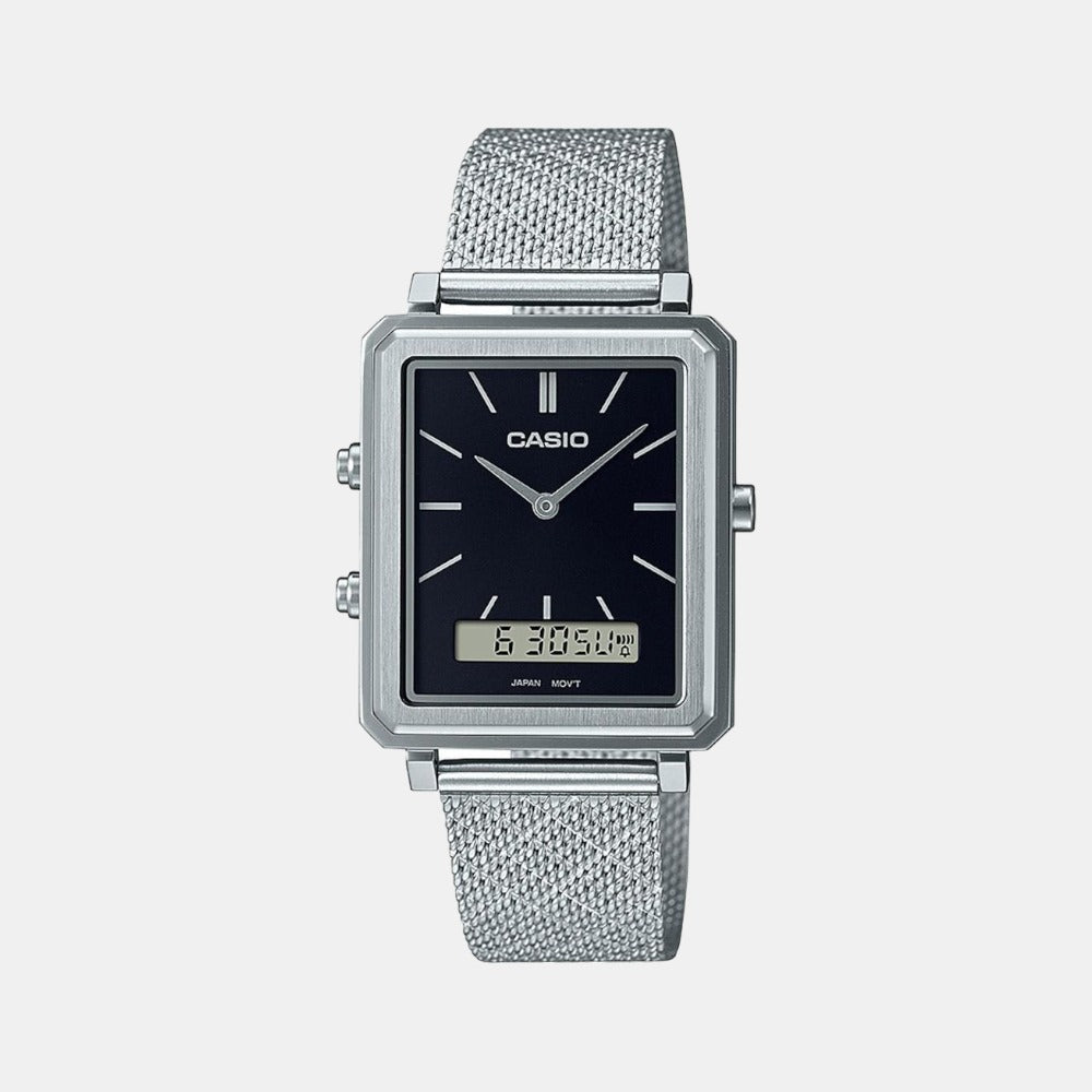 Enticer Men Quartz Black Dial Analog Stainless Steel Watch A2085