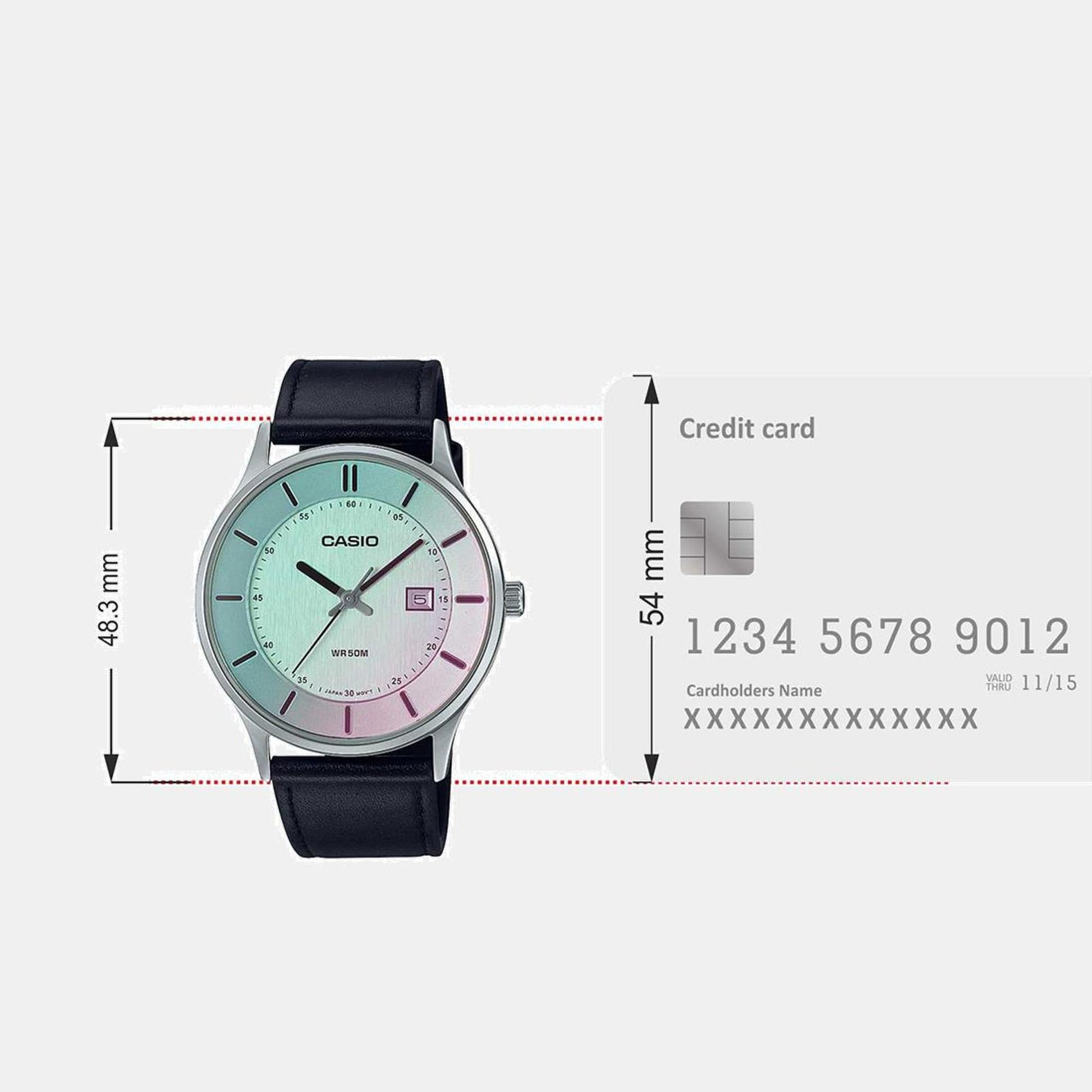 Enticer Men Quartz Light Blue Dial Analog Leather Watch A2113