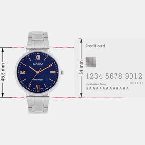 Enticer Men Quartz Blue Dial Analog Stainless Steel Watch A2154