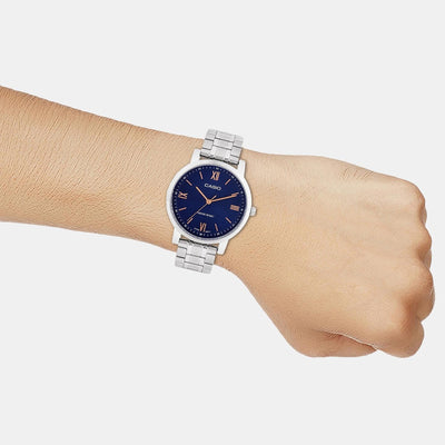 Enticer Women Quartz Blue Dial Analog Stainless Steel Watch A2155